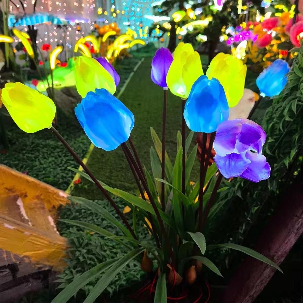 Đèn LED Mô Phỏng Bông Hoa Tulip - Simulation Tulips Light cho Vườn Ánh Sáng Zalaa Light Garden
