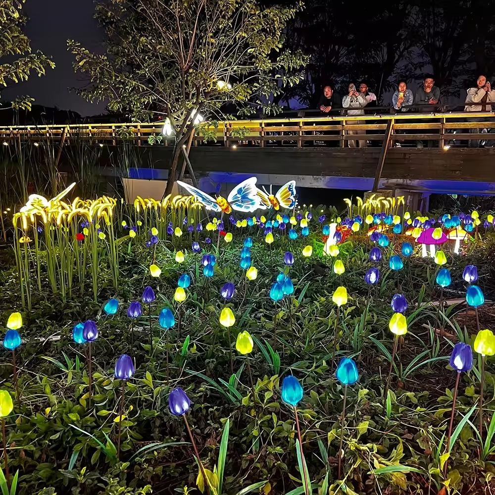 Đèn LED Mô Phỏng Bông Hoa Tulip - Simulation Tulips Light cho Vườn Ánh Sáng Zalaa Light Garden