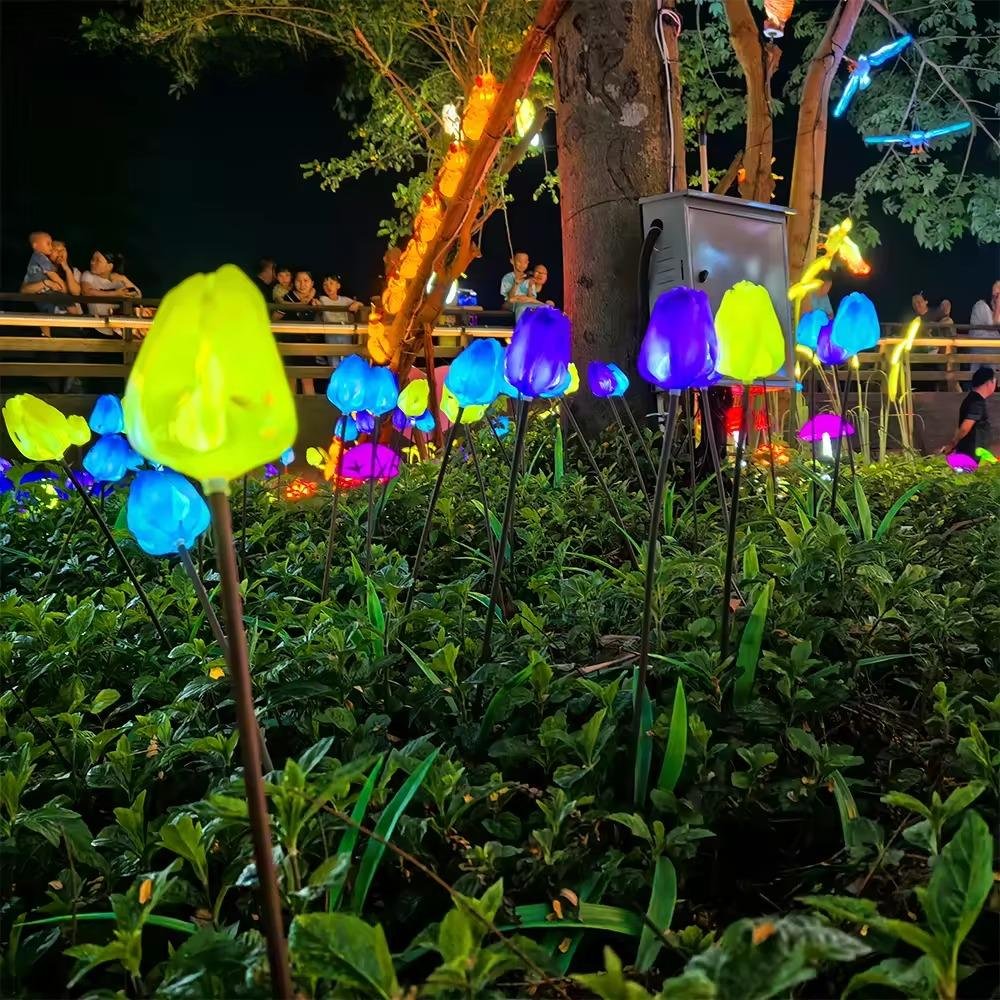 Đèn LED Mô Phỏng Bông Hoa Tulip - Simulation Tulips Light cho Vườn Ánh Sáng Zalaa Light Garden
