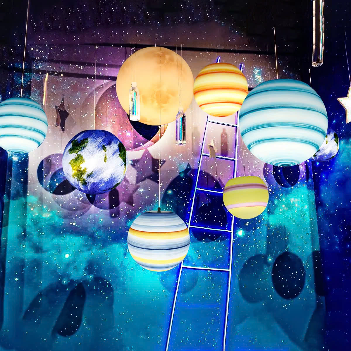 Đèn LED Mô Phỏng Các Hành Tinh phát sáng trang trí cảnh quan sân vườn Zalaa ZMP-Planet-Lights