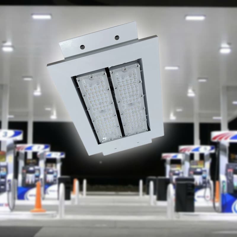 Đèn LED Pha Ghép 100W - Kiểu âm trần chống ẩm chiếu sáng Cây Xăng, Trạm dầu, trạm sạc pin xe điện