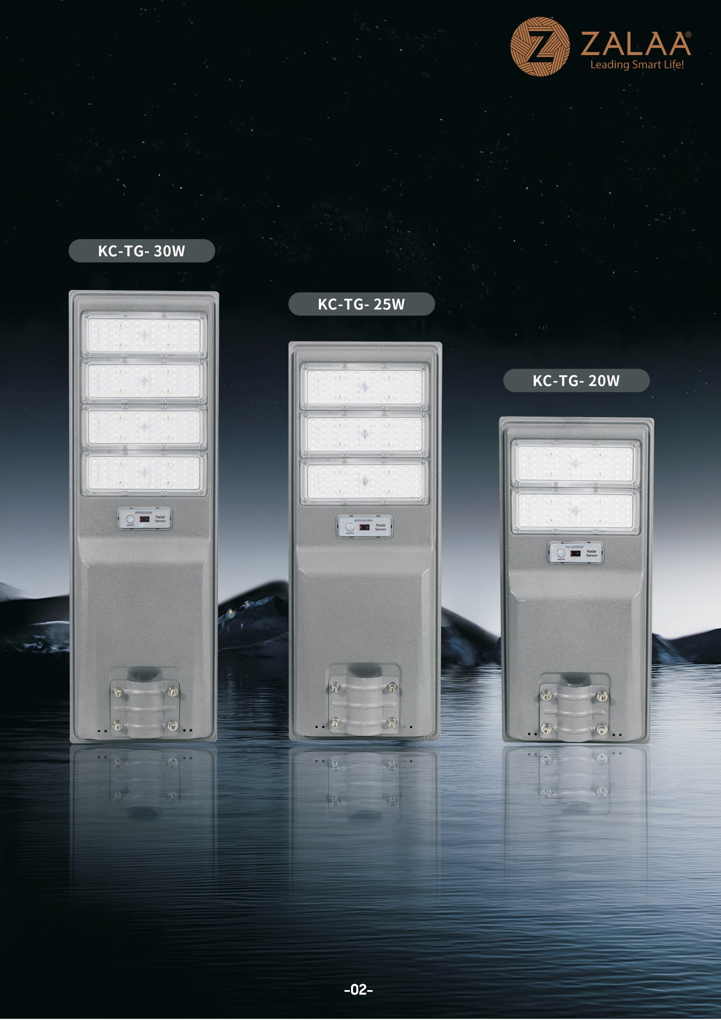 Đèn LED Solar NLMT Liền Thể ZKC-TG 20W All in One | ZALAA Street Light