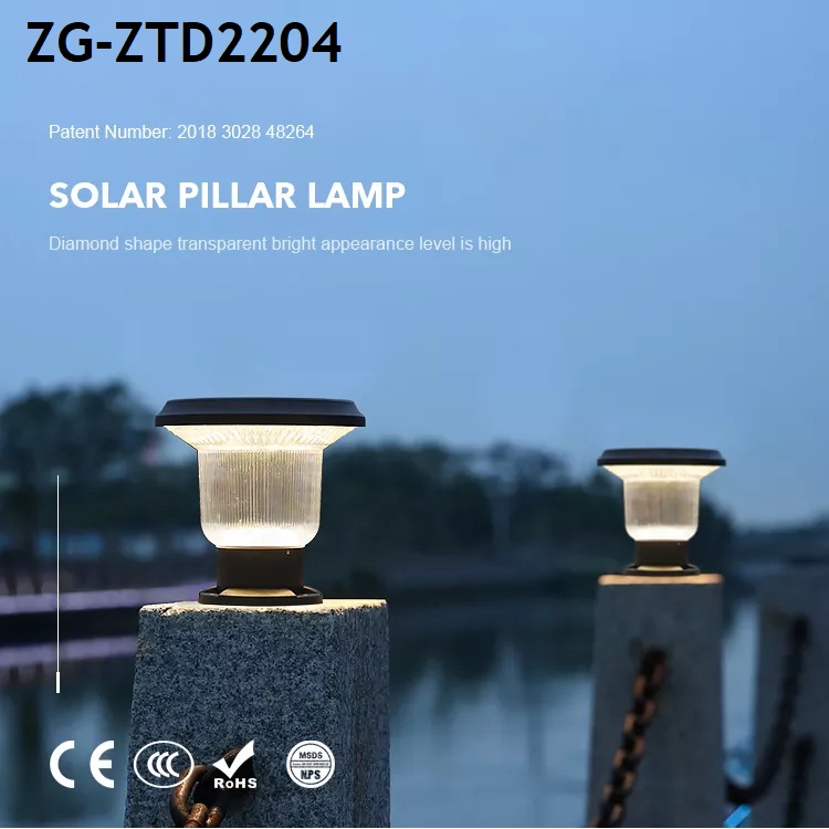 Đèn LED Trụ Cột Tường Rào Năng Lượng Mặt Trời Trang Trí Sân Vườn Zalaa ZG-ZTD2204