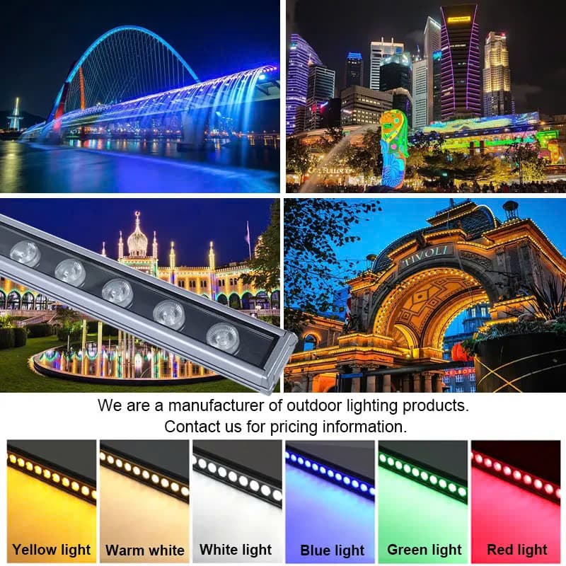 Đèn LED Tuyến Tính chiếu sáng mặt tiền Tòa Nhà Building Cao Tầng có lập trình DMX512 Rgb hiệu ứng thay đổi màu sắc theo tùy chỉnh
