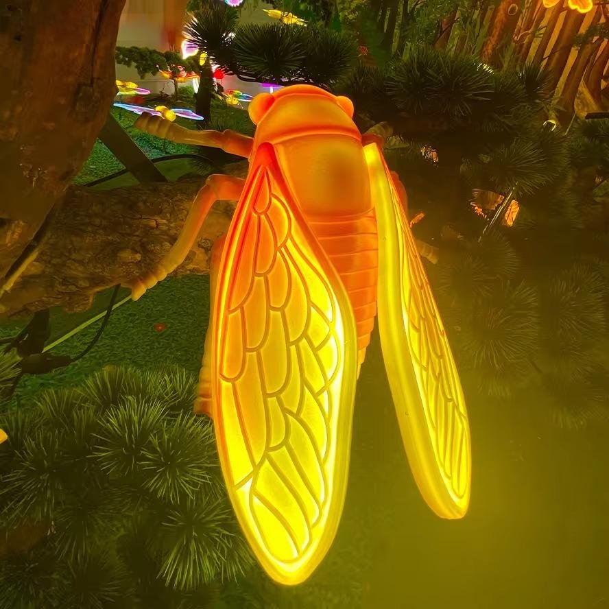 Đèn LED ZALAA Mô Hình Ve Sầu Simulation Golden Cicada Light cho Vườn Ánh Sáng / Light Garden