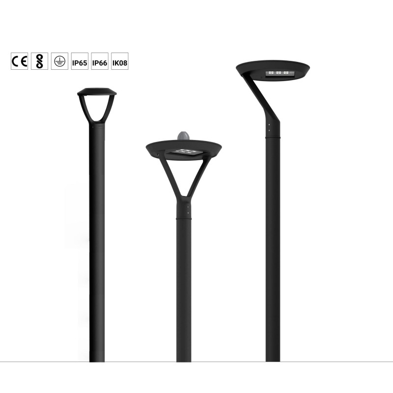 Đèn Nấm Sân Vườn ZALAA ZNSV-H800xW250 15W, Có thân tròn Ø102 cao H0.8m