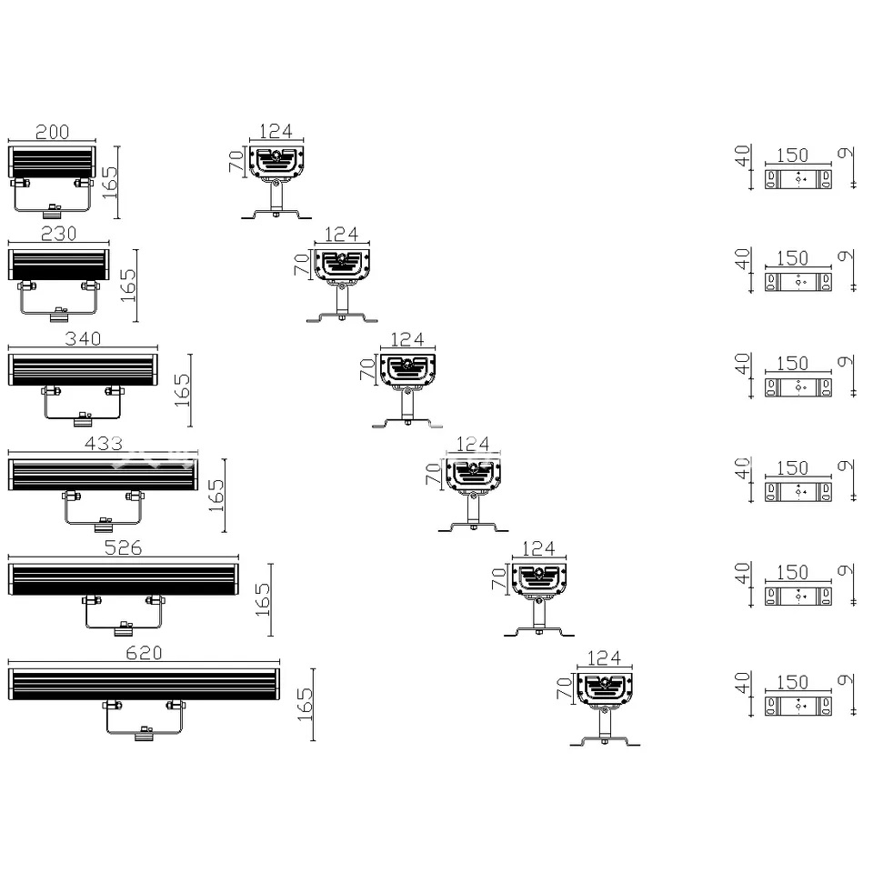 Đèn Rọi Tòa Nhà Cao Tầng Building Lighting ZCC-MY-DH001 Chip Cree 108*2W, RGB, IP65
