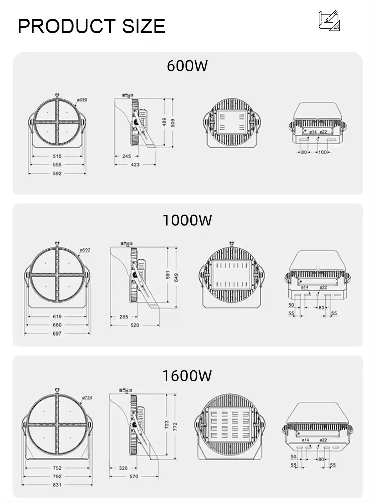 Đèn Sân Golf 800W Pha Led Module Mã SP ZFL-CLEO-INV-ZIG-800 ZALAA Sport Lighting