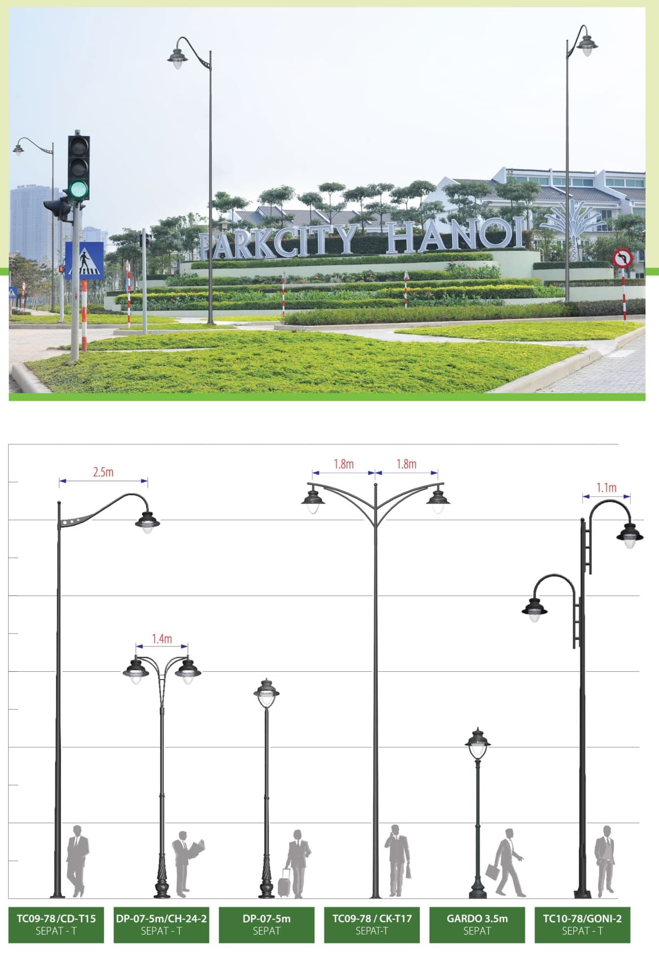 ĐÈN LED SEPAT - Bóng cho cột đèn trang trí công viên, cảnh quan sân vườn