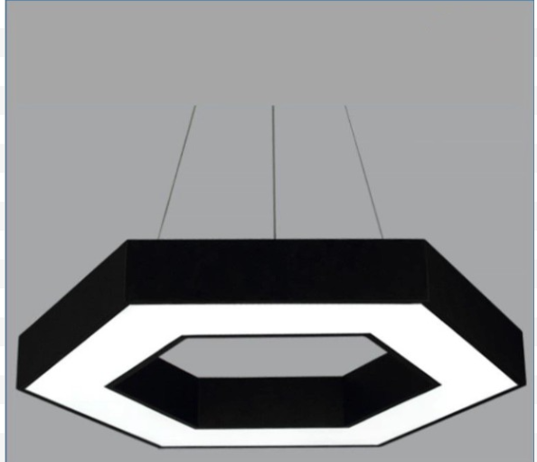 Đèn Thả Trần Văn Phòng hình lục giác rỗng giữa ánh sáng viền, chiều dài cạnh 600mm, 98W