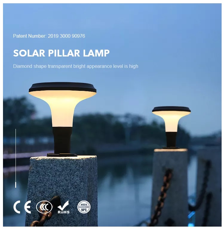 Đèn Trụ Cổng Sân Vườn Năng Lượng Mặt Trời Trang Trí Cột Tường Rào Ngoài Trời Zalaa ZG-ZTD1004