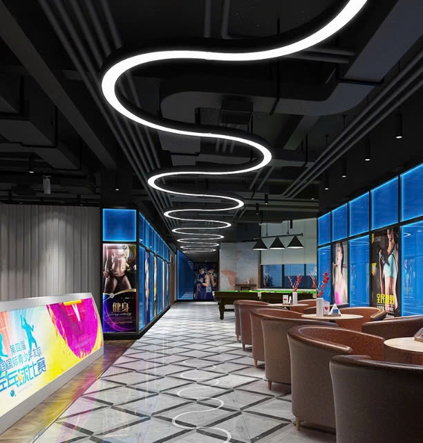 Đèn tuyến tính LED ZALAA sản xuất đặt theo yêu cầu dành cho phòng tập thể dục, Văn phòng, Câu lạc bộ