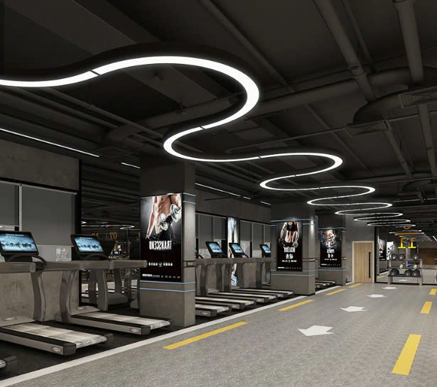 Đèn tuyến tính LED ZALAA sản xuất đặt theo yêu cầu dành cho phòng tập thể dục, Văn phòng, Câu lạc bộ