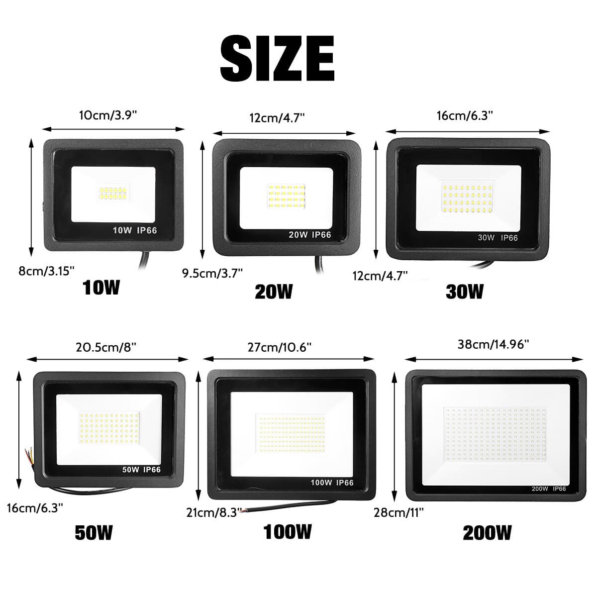 Đèn Pha LED SMD Chiếu Sáng Ngoài Trời công suất Từ 10w đến 200W