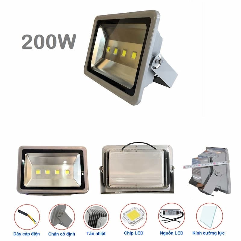 Đèn Pha LED Rọi Chiếu Rộng Vỏ Xám từ 20W đến 400W