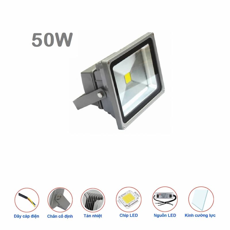 Đèn Pha LED Rọi Chiếu Rộng Vỏ Xám từ 20W đến 400W