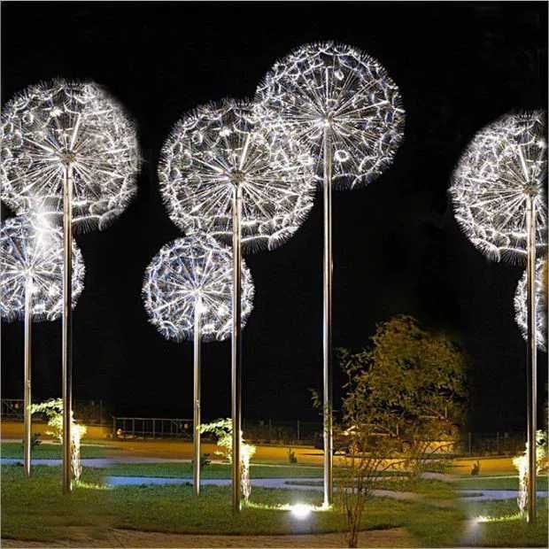Trụ Cột Đèn Inox Cao 2.5M Sử dụng Treo Bông Hoa Bồ Công Anh Dandelion Ngoài Trời