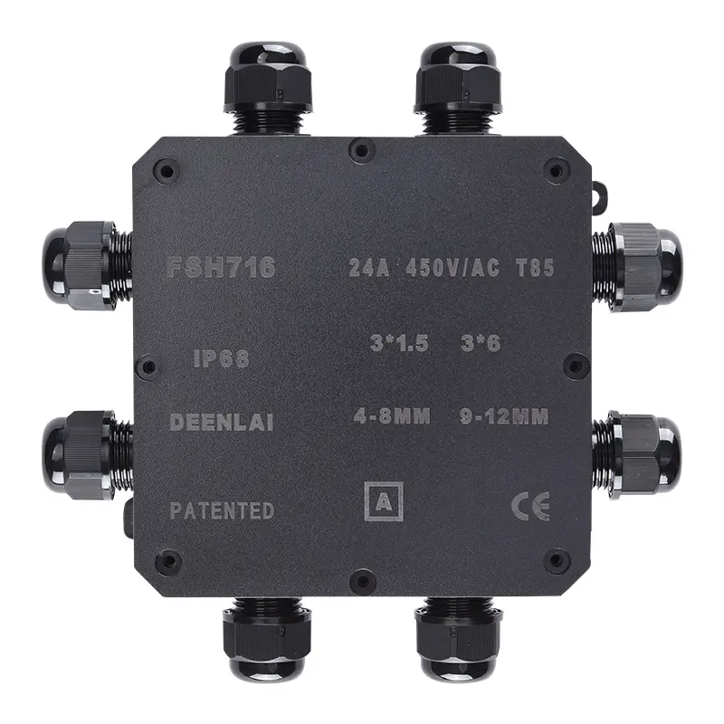 Hộp Nối Điện Deenlai FSH716-A - Chia nhiều cổng từ 2 đến 12 ngả, Chống nước, Ngoài trời IP68 - Linh kiện đèn led Zalaa