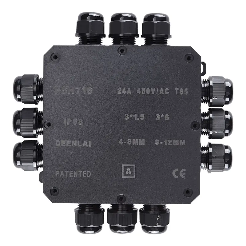 Hộp Nối Điện Deenlai FSH716-A - Chia nhiều cổng từ 2 đến 12 ngả, Chống nước, Ngoài trời IP68 - Linh kiện đèn led Zalaa