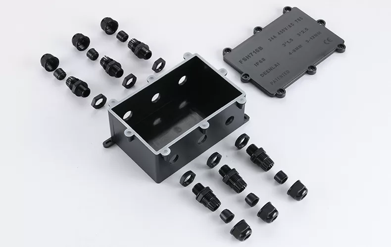 Hộp Nối Điện Deenlai FSH716-B - Chia nhiều cổng từ 2 đến 10 ngả, Chống nước, Ngoài trời IP68 - Linh kiện đèn led Zalaa