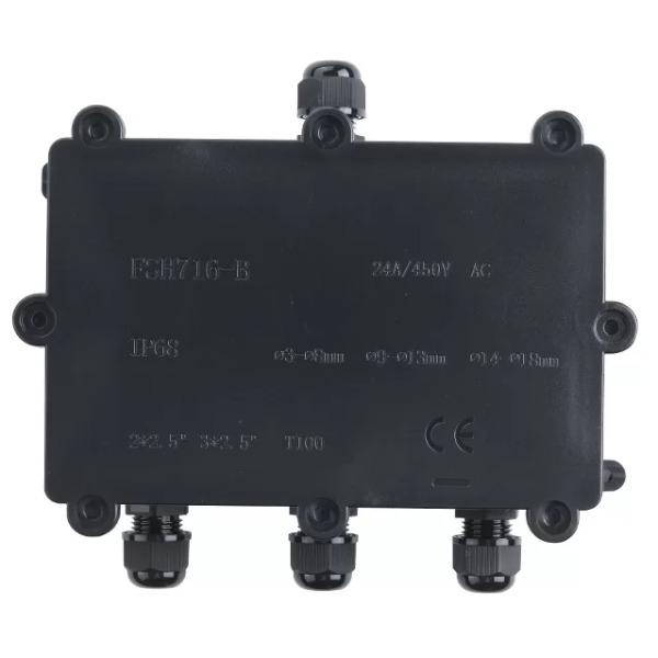 Hộp Nối Điện Deenlai FSH716-B - Chia nhiều cổng từ 2 đến 10 ngả, Chống nước, Ngoài trời IP68 - Linh kiện đèn led Zalaa