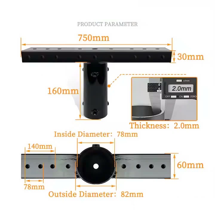 Gia công giá đỡ các tay cần cho Cột đèn pha, giật cấp, trung tâm - ZALAA Flood Light Mount Bracket từ 58mm, 76mm đến OEM theo yêu cầu
