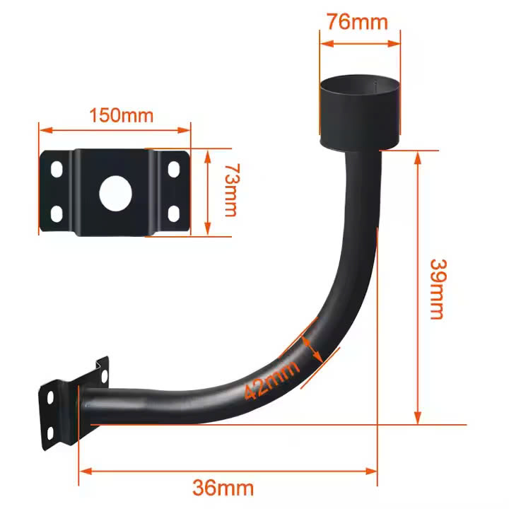 Giá đỡ, Cần tay Đèn Kiểu dáng cong Cho các dự án cải tạo đường mới - ZALAA Street Light Arm Support