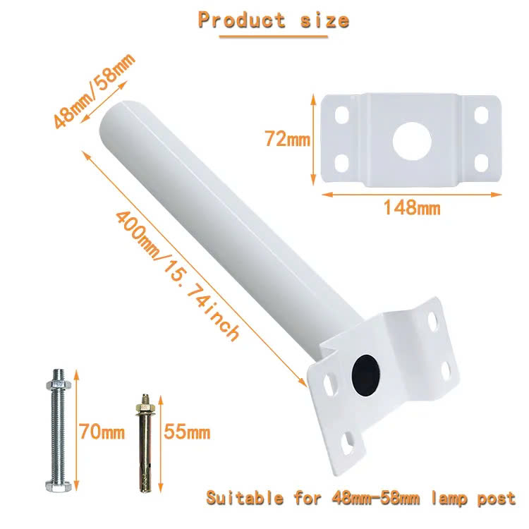 Giá Đỡ Đầu Đèn Solar Cho Các Dự Án Thắp Sáng Đường Quê - ZALAA Street lamp support arm