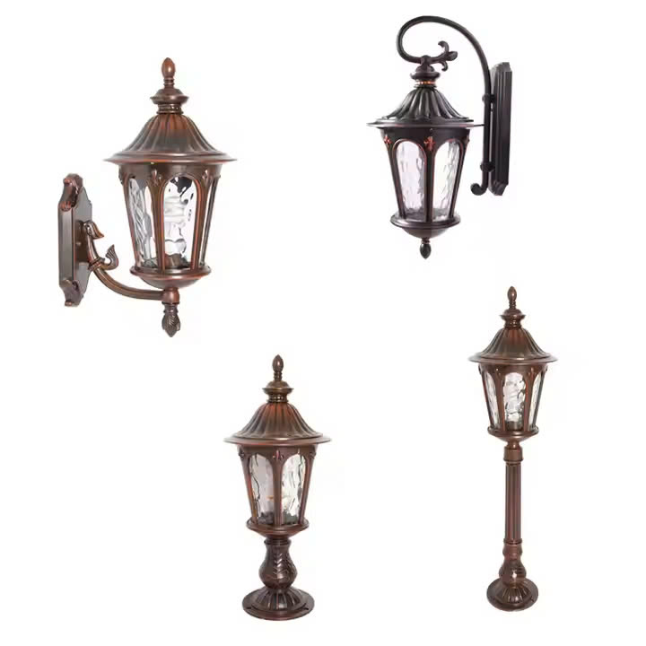 Combo Đồng Bộ 4 Loại Đèn Chiếu Sáng Cảnh Quan Tân Cổ Điển Châu Âu Cho Dự Án