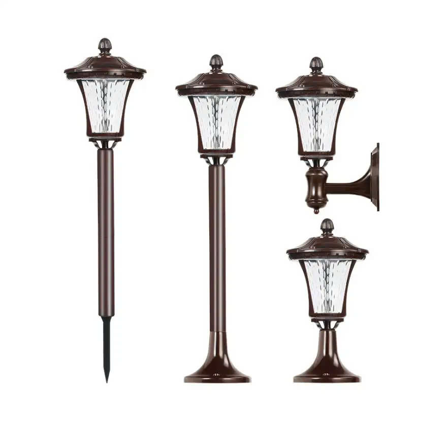 Combo Đồng Bộ 2 Loại Đèn Chiếu Sáng Biệt Thự Tân Cổ Điển Châu Âu Cho Ngoài Trời