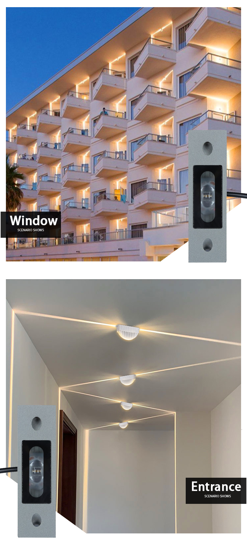 Đèn bệ cửa sổ trang trí ba bên lối đi ngoài trời 5W Mã SP ZRT2023 ZALAA