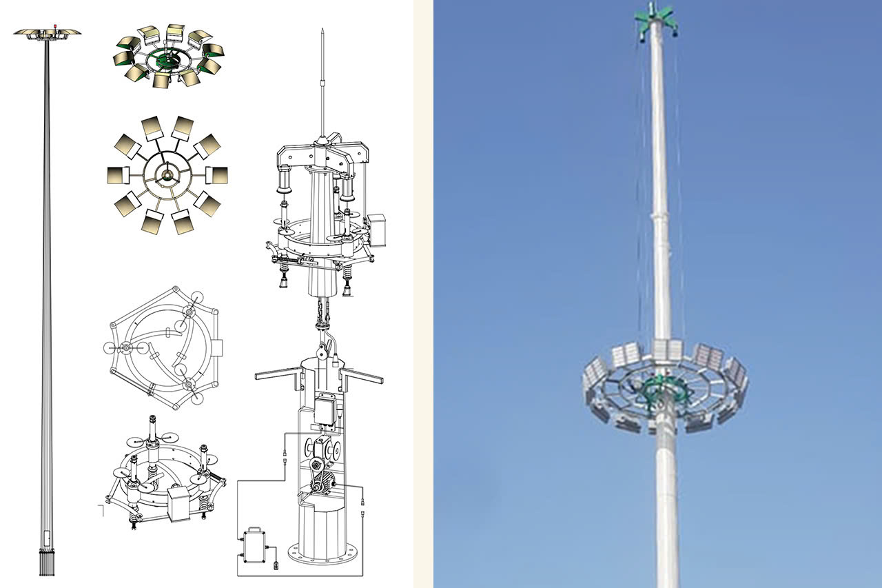 Hệ Thống Nâng Hạ Đèn Cho Bãi Đỗ Xe, Cảng Biển & Sân Bay | ZALAA Lighting