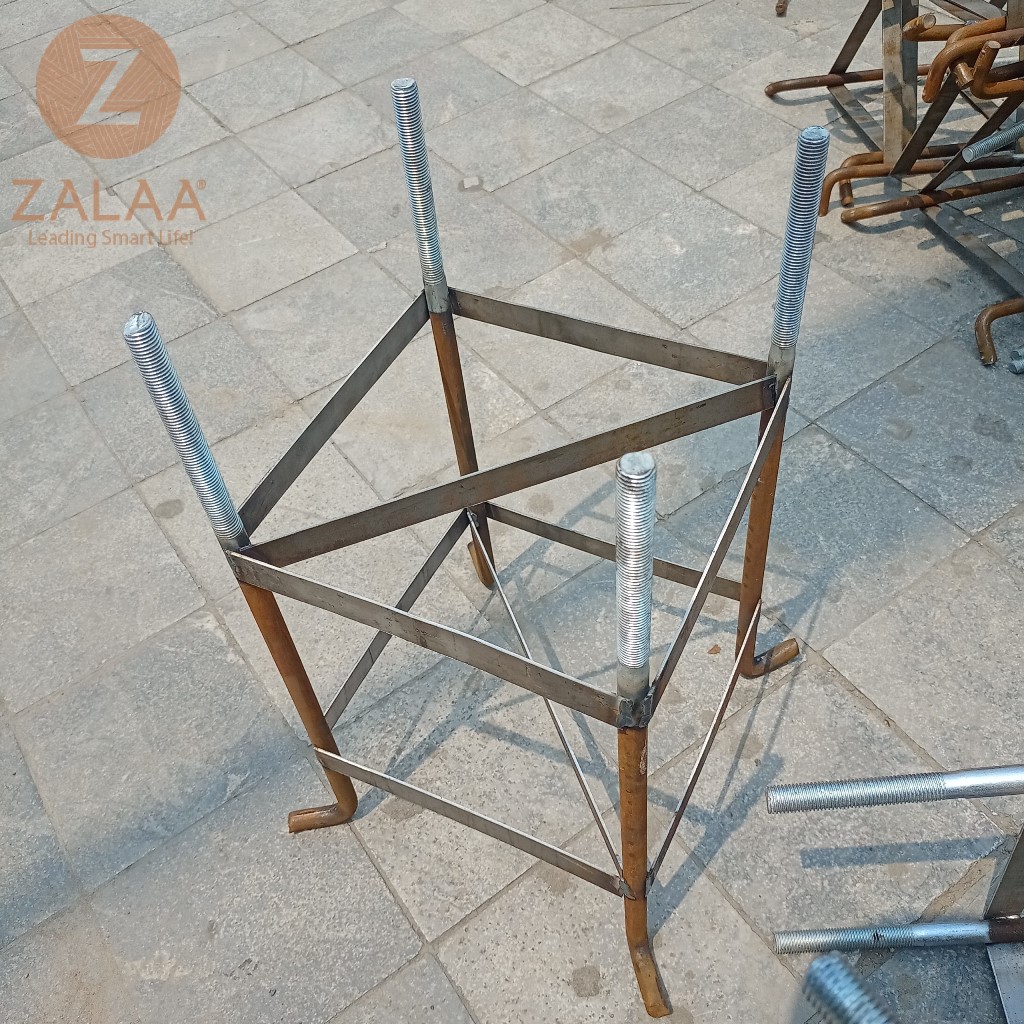 Khung Móng Cột Đèn M16 Kích Thước 240x240x500mm - Hệ Thống Neo Giữ Trụ Đèn Chiếu Sáng & Camera - ZALAA OEM