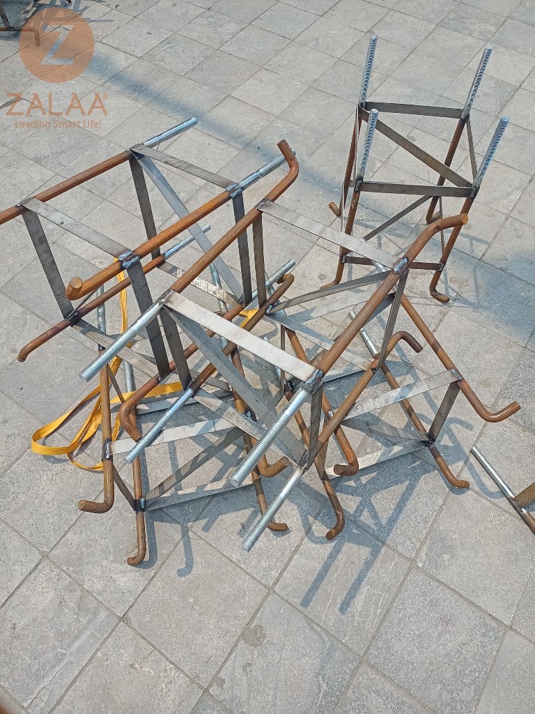 Khung Móng Cột Đèn M16 Kích Thước 240x240x500mm - Hệ Thống Neo Giữ Trụ Đèn Chiếu Sáng & Camera - ZALAA OEM