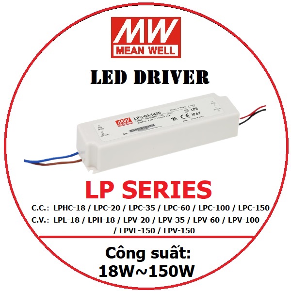 Nguồn Đèn LED Driver Meanwell LP