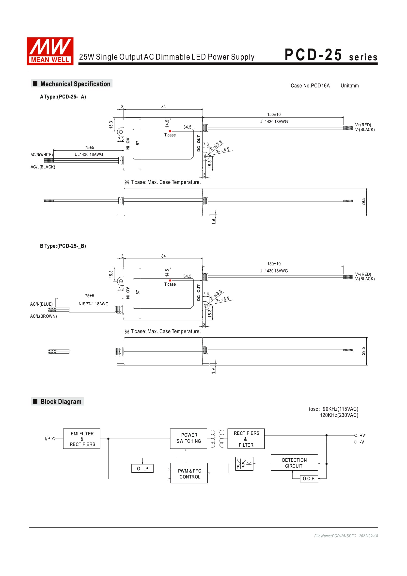 Nguồn Meanwell PCD-25 - LED Driver sử dụng cho Đèn chiếu sáng trong nhà