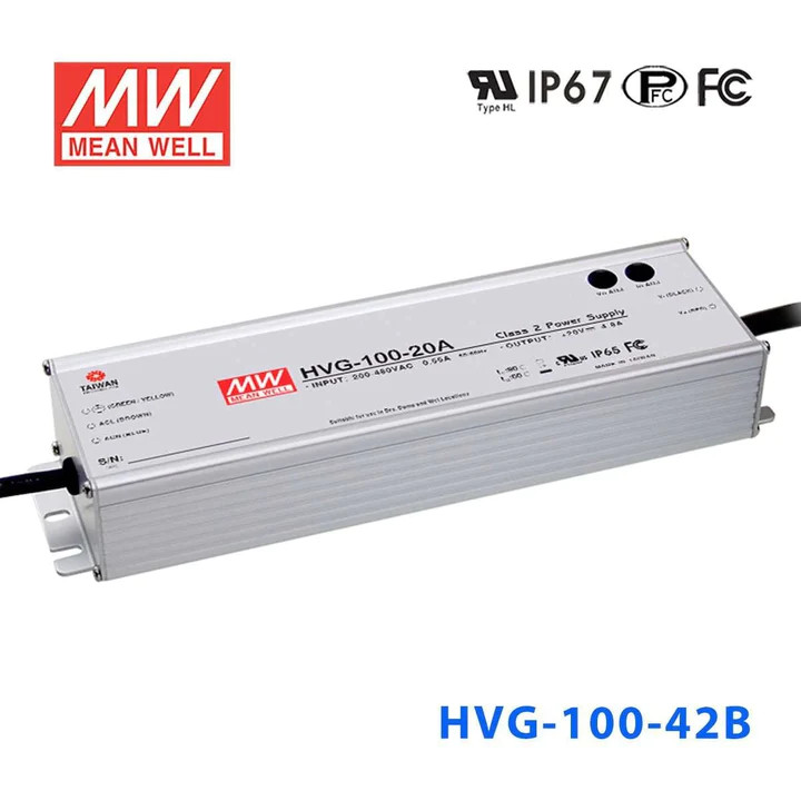 Nguồn Meanwell HVG-100 | LED Driver sử dụng cho Đèn LED ngoài trời từ 75W đến  100W