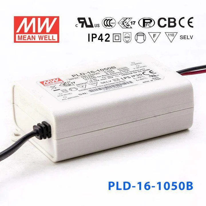 Nguồn Meanwell PLD-16 - LED Driver sử dụng cho Đèn chiếu sáng trong nhà