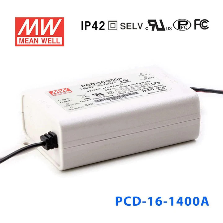 Nguồn Meanwell PCD-16 - LED Driver sử dụng cho Đèn chiếu sáng trong nhà