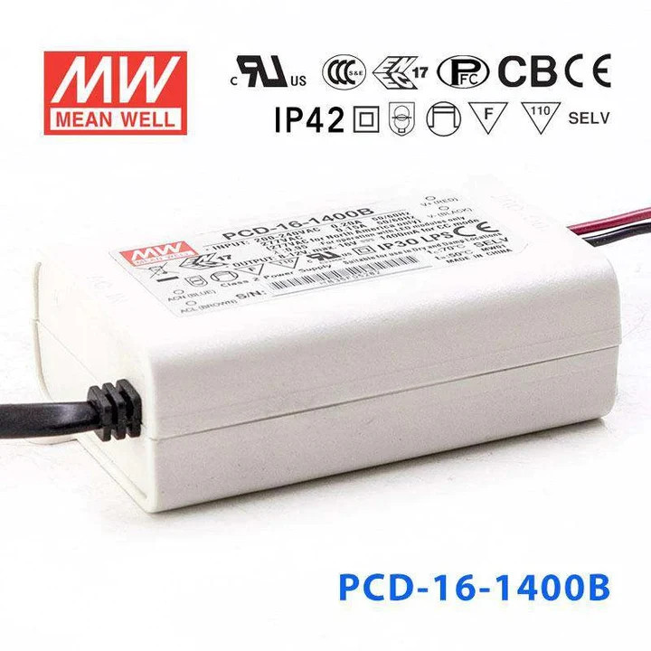 Nguồn Meanwell PCD-16 - LED Driver sử dụng cho Đèn chiếu sáng trong nhà