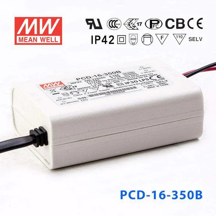 Nguồn Meanwell PCD-16 - LED Driver sử dụng cho Đèn chiếu sáng trong nhà