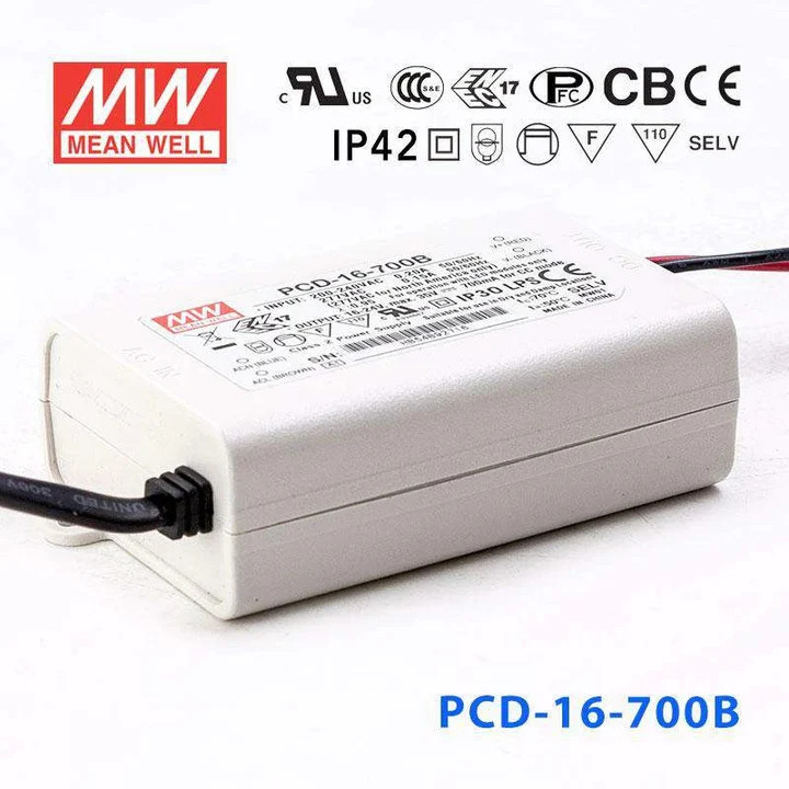 Nguồn Meanwell PCD-16 - LED Driver sử dụng cho Đèn chiếu sáng trong nhà