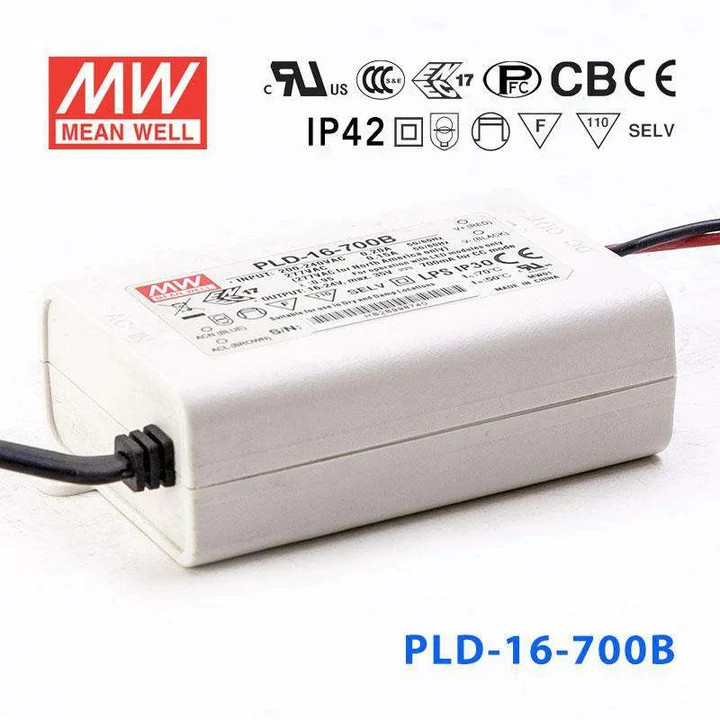Nguồn Meanwell PLD-16 - LED Driver sử dụng cho Đèn chiếu sáng trong nhà