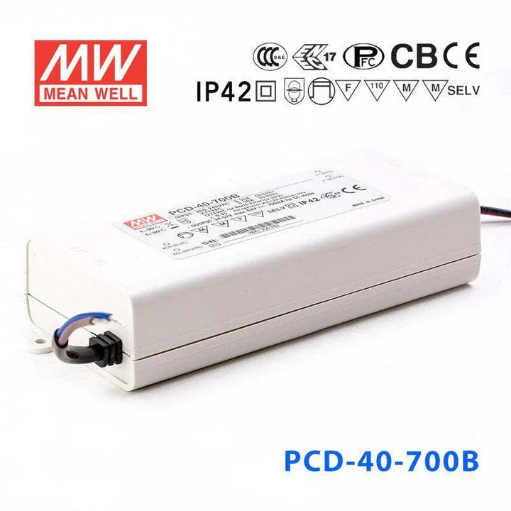 Nguồn Meanwell PCD-40 - LED Driver sử dụng cho Đèn chiếu sáng trong nhà