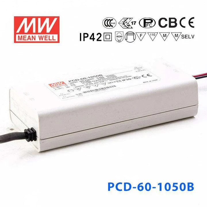 Nguồn Meanwell PCD-60 - LED Driver sử dụng cho Đèn chiếu sáng trong nhà