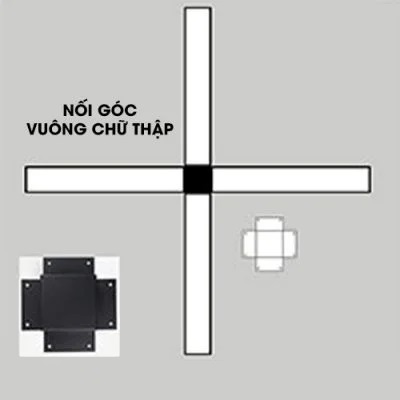 Bộ Sản phẩm Đèn Thả Trần ZALAA cho Nội Thất Văn Phòng - Kiểu Chữ Ghép Thanh đa dạng kích thước