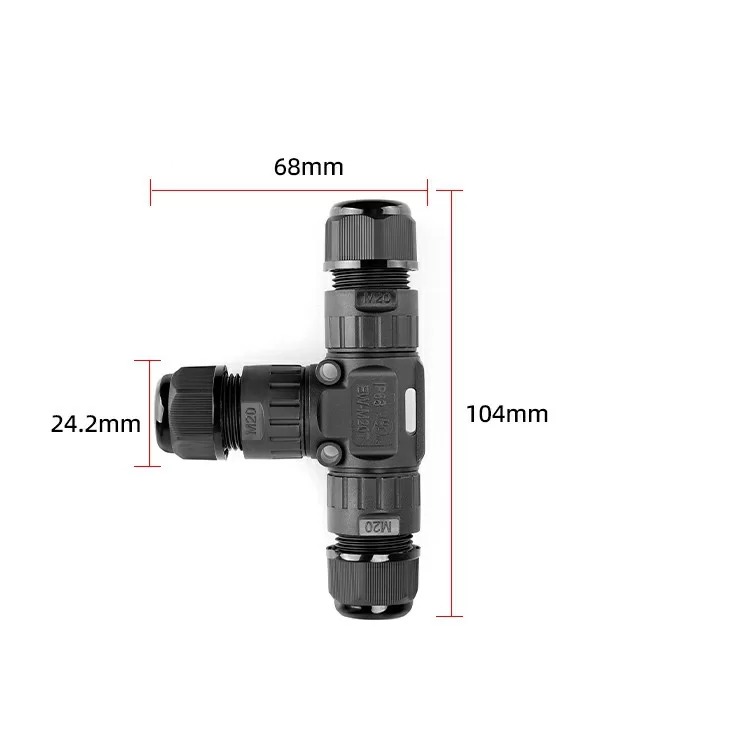 Đầu Nối Điện Chữ T Chia 3 Cổng M20T-3P Chống nước, Ngoài trời IP68 - Linh kiện đèn led Zalaa