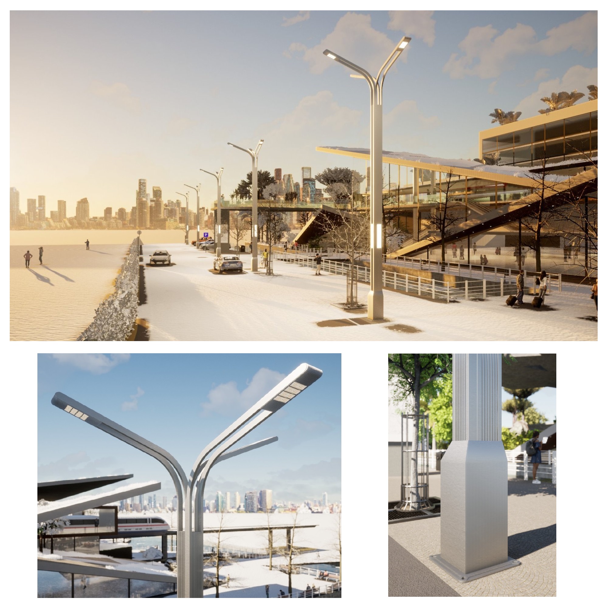 Cột Đèn Đường Thép Mạ Kẽm Nhũng Nóng Hiện Đại Kiểu Mới Cao 11M Mã SP ZCD-QN1-H11 ZALAA