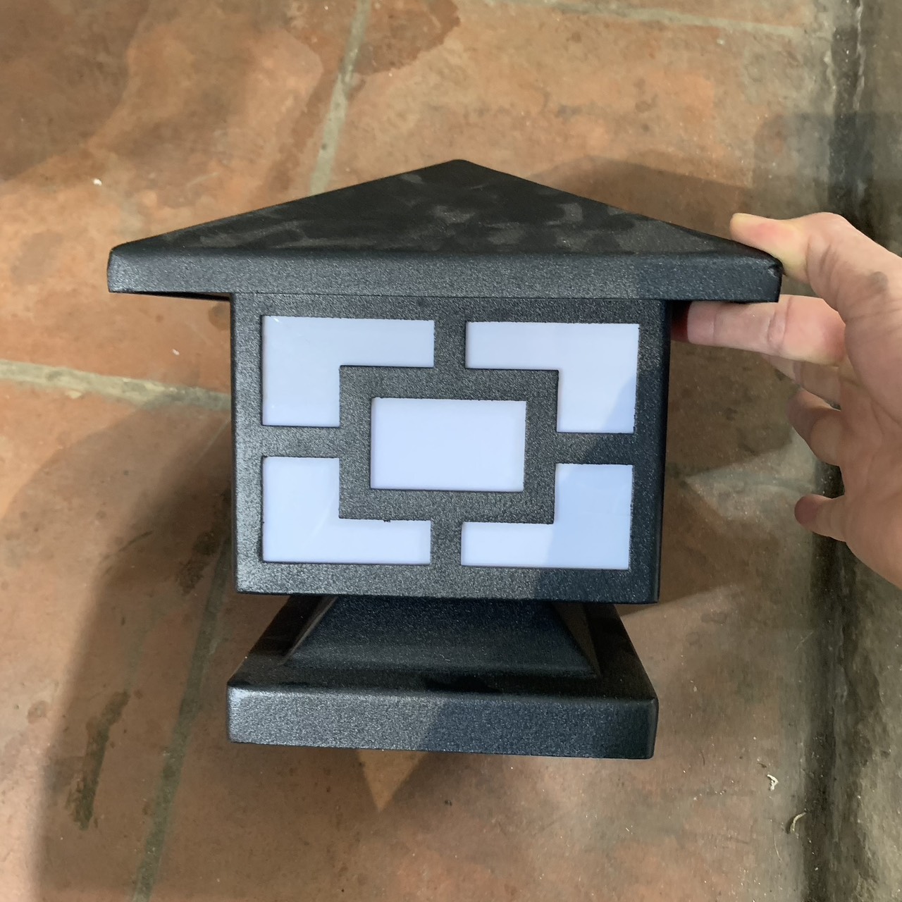 Đèn Trụ Cổng Vuông D300mm LED-E27 Chất liệu Inox Sơn theo yêu cầu