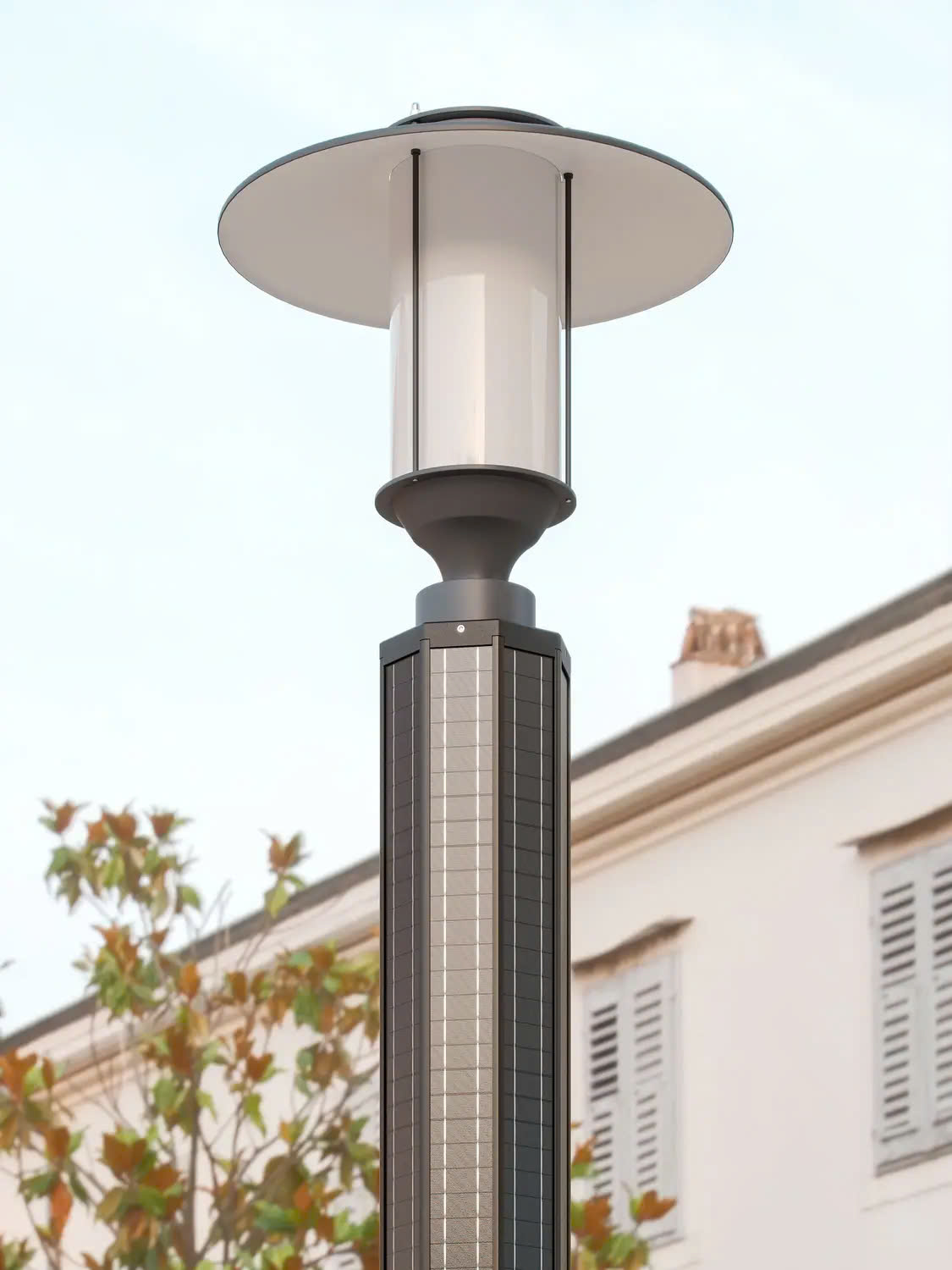 Trụ Cột Đầu Đèn Sân Vườn Jupiter Năng Lượng Mặt Trời Tấm Pin Dọc Vertical ZSR-2025 Smart City